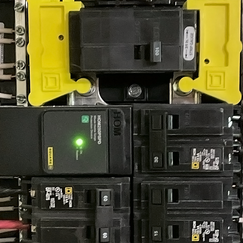 Surge protector and circuit breakers in residential electrical panel